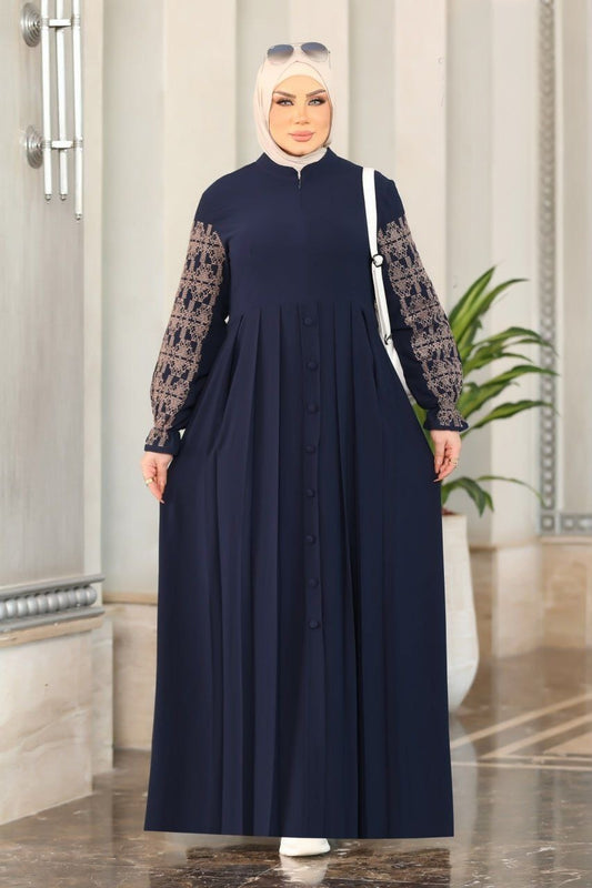 Fine Embroidered Sleeves Abaya (4 colors)