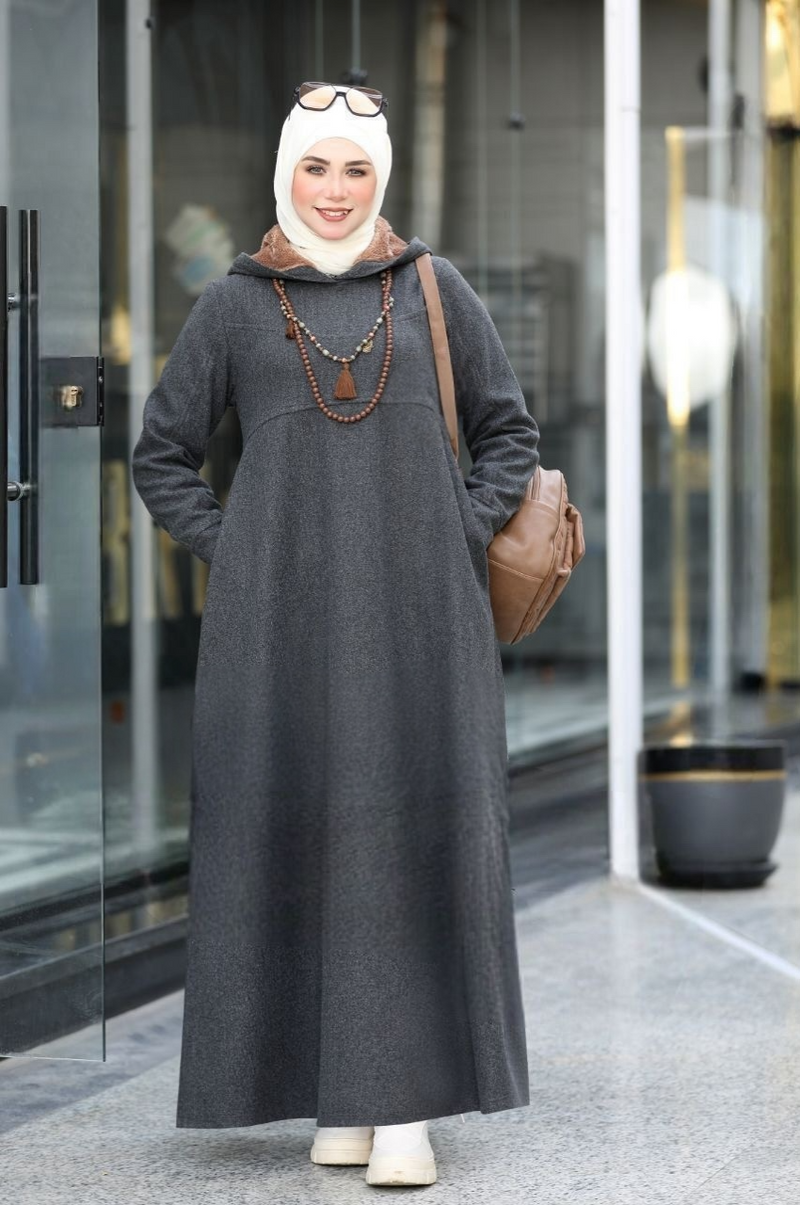 Dress With Fur Hoodie