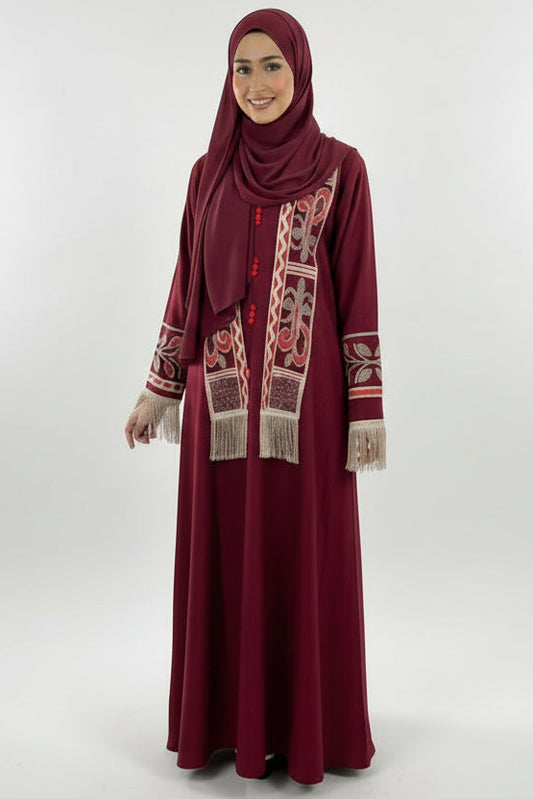 Fringes Embroided Abaya