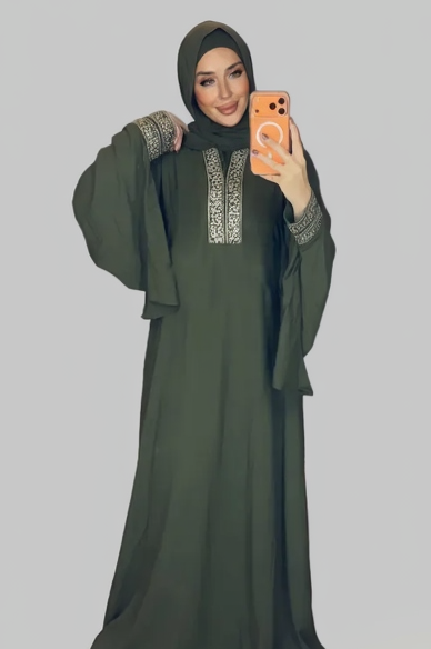 Abaya With Separate Belt & Scarf