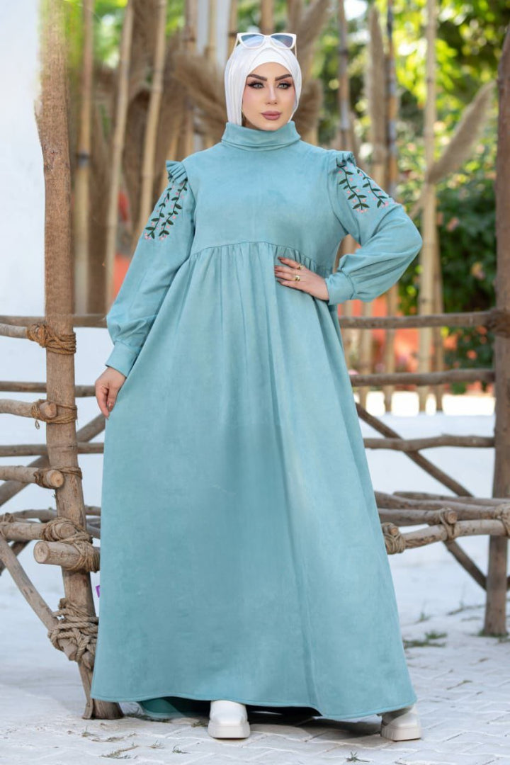 Embroided Sleeves Dress