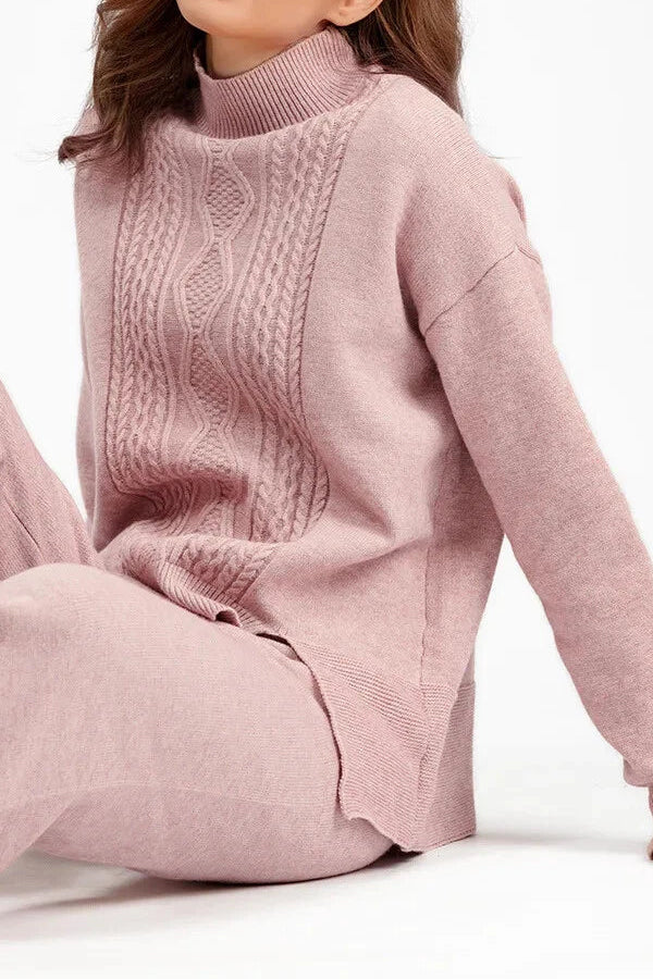 Elegant Knitted Set - Pink