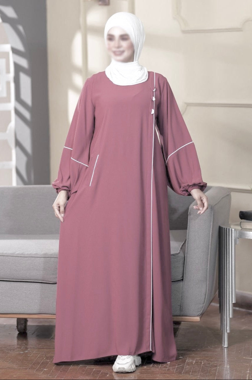 Puffed Sleeves Abaya (7 Colors)
