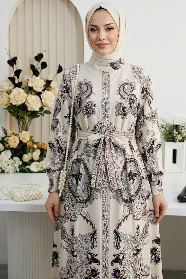 Button Printed Dress