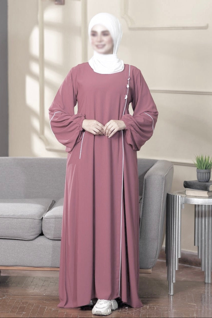 Puffed Sleeves Abaya (7 Colors)