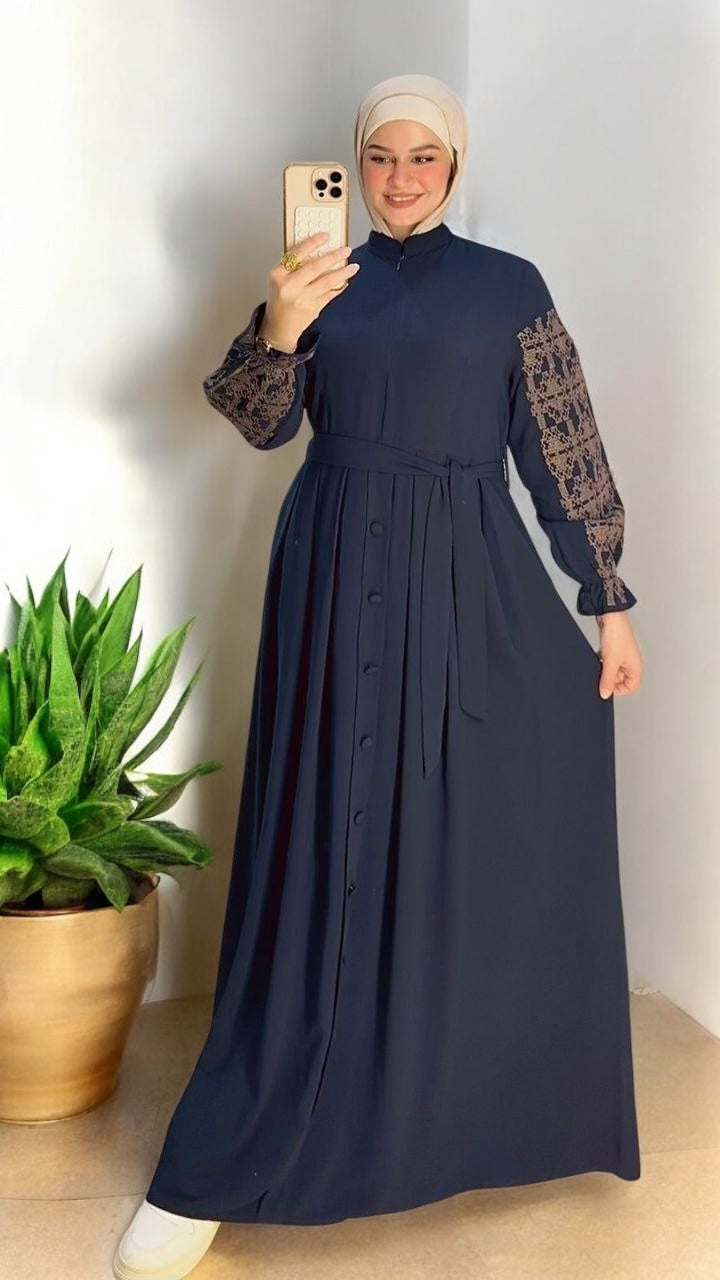 Fine Embroidered Sleeves Abaya (4 colors)