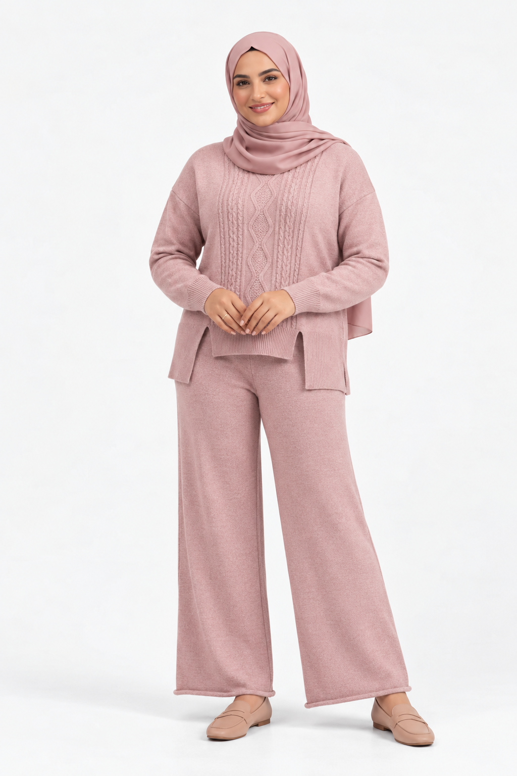 Elegant Knitted Set - Pink