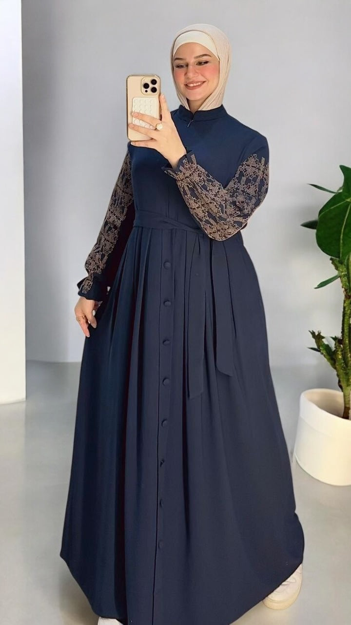 Fine Embroidered Sleeves Abaya (4 colors)