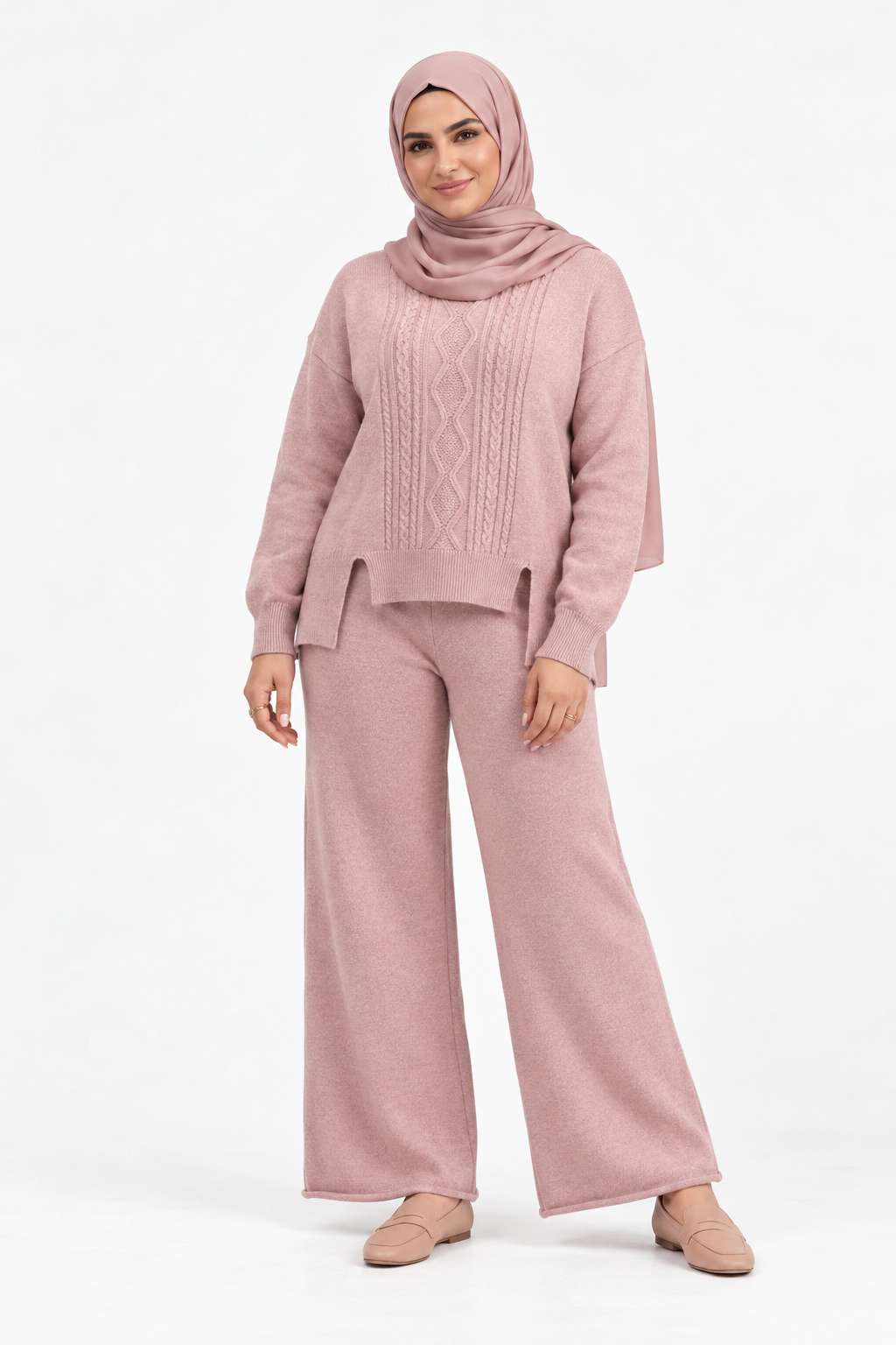 Elegant Knitted Set - Pink
