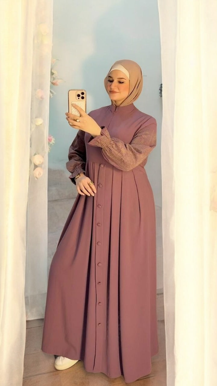 Fine Embroidered Sleeves Abaya (4 colors)