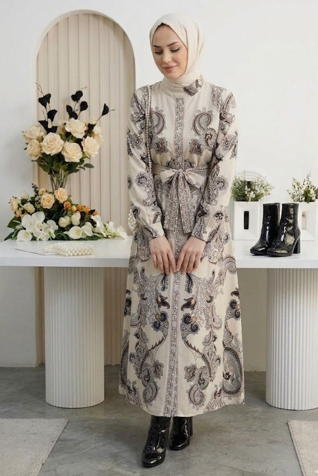 Button Printed Dress