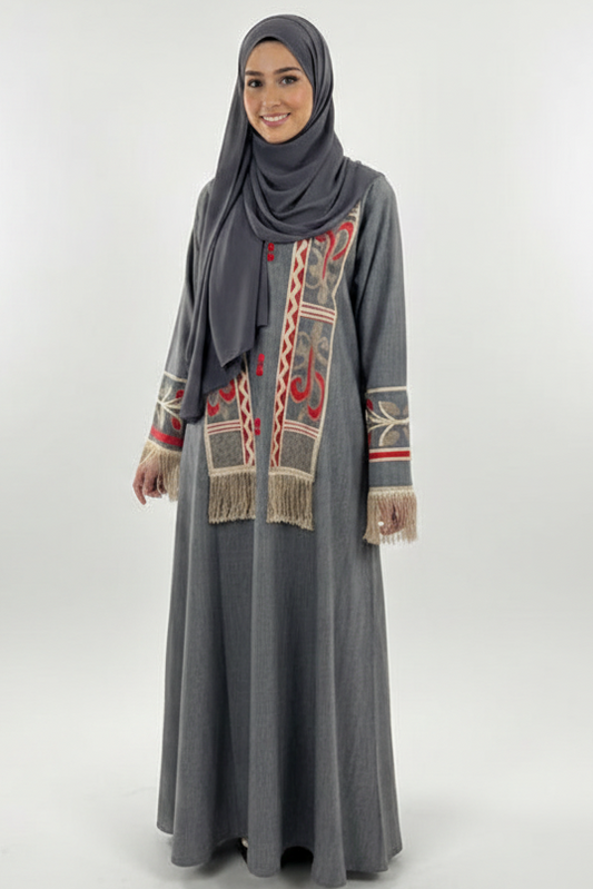 Fringes Embroided Abaya