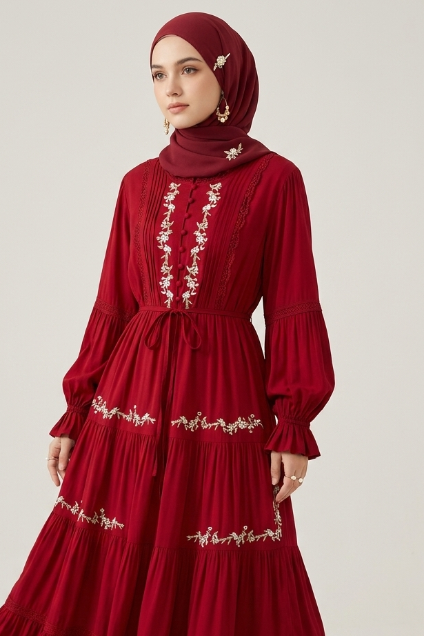 Embroided Floral Dress