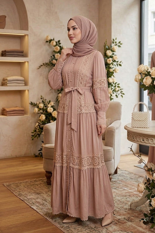Caffee Lace Dress