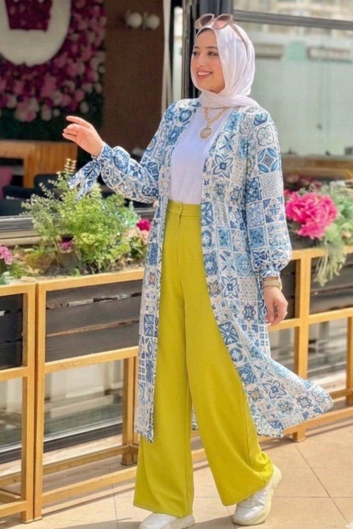 Printed Open Cardigan