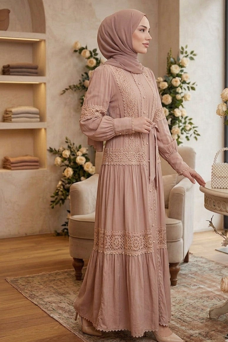 Caffee Lace Dress
