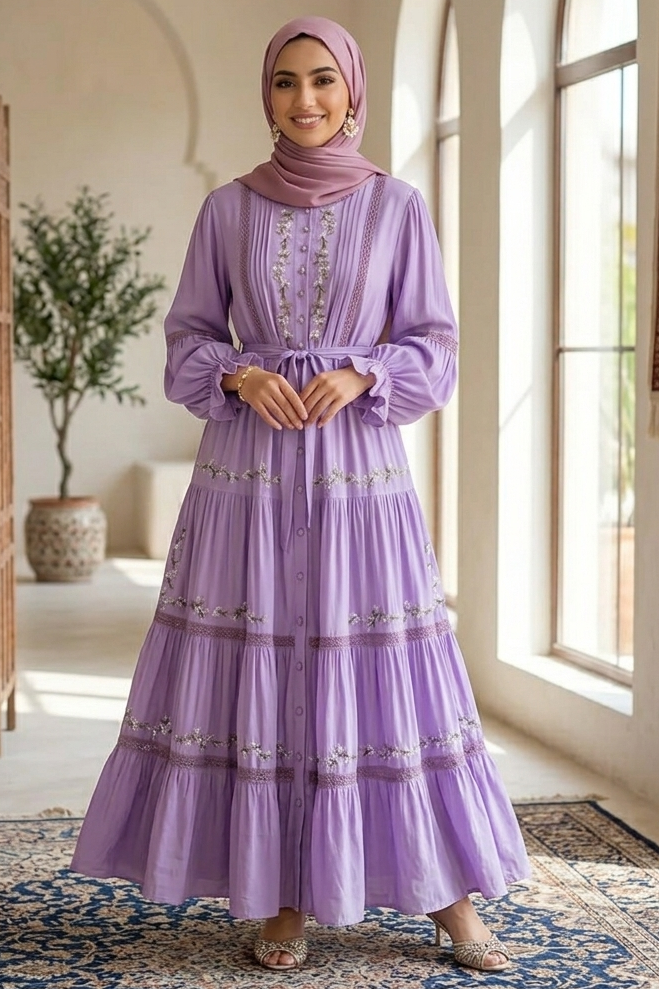 Embroided Floral Dress
