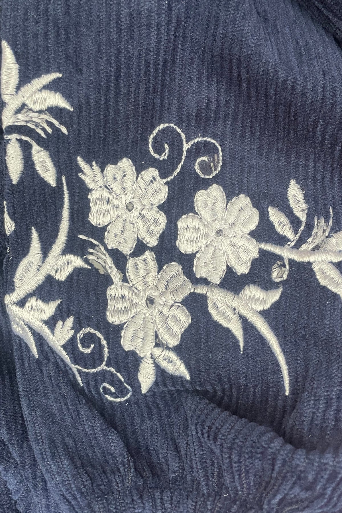 Embroided Layered Dress - Navy