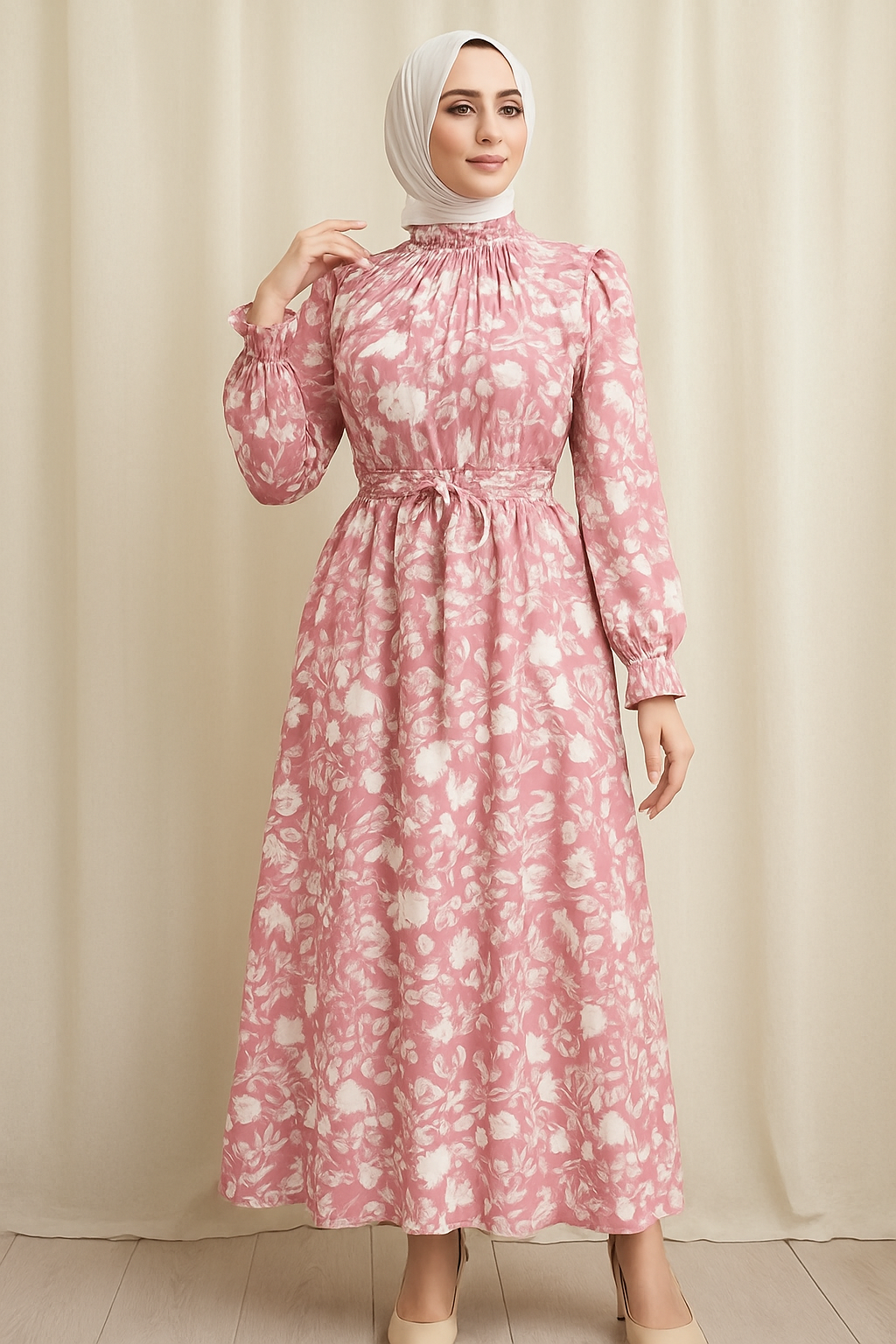 Pink  Printed Dress