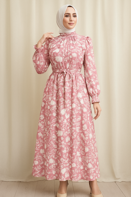 Pink  Printed Dress