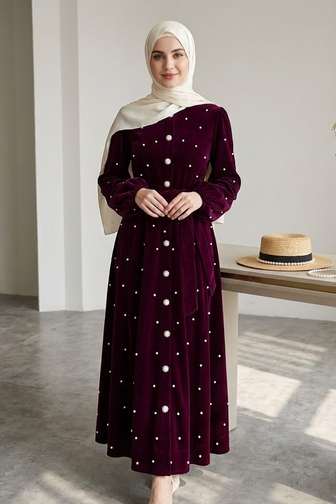 Elegant Diamond Dress-Purple