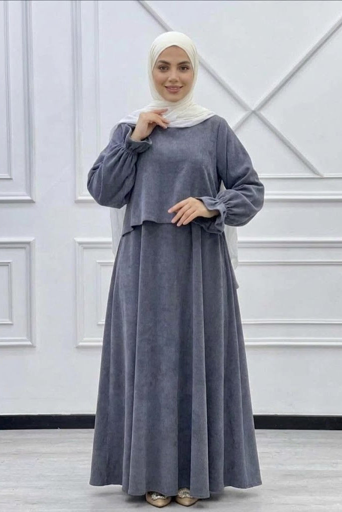 Velvet Skirt Set  - Gray