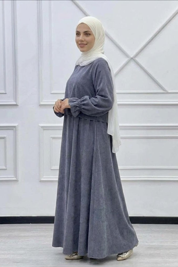 Velvet Skirt Set  - Gray