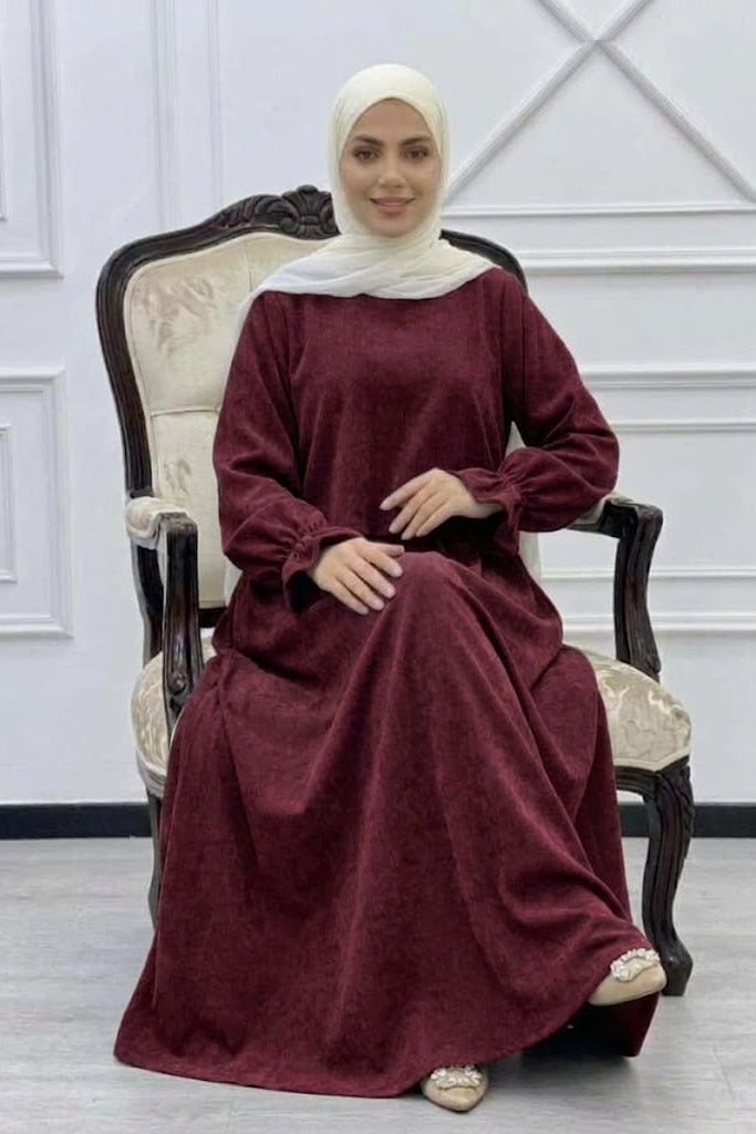 Velvet Skirt Set - Dark Red