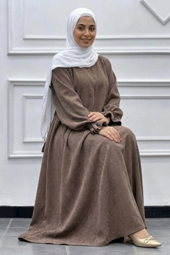 Velvet Skirt Set - Brown