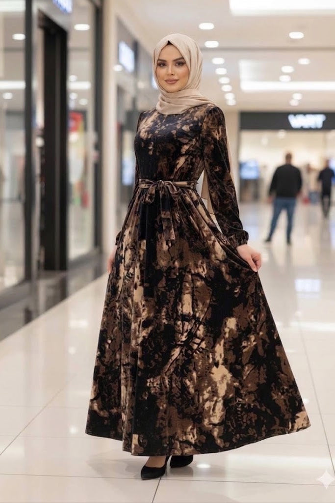Marble Velvet Dress