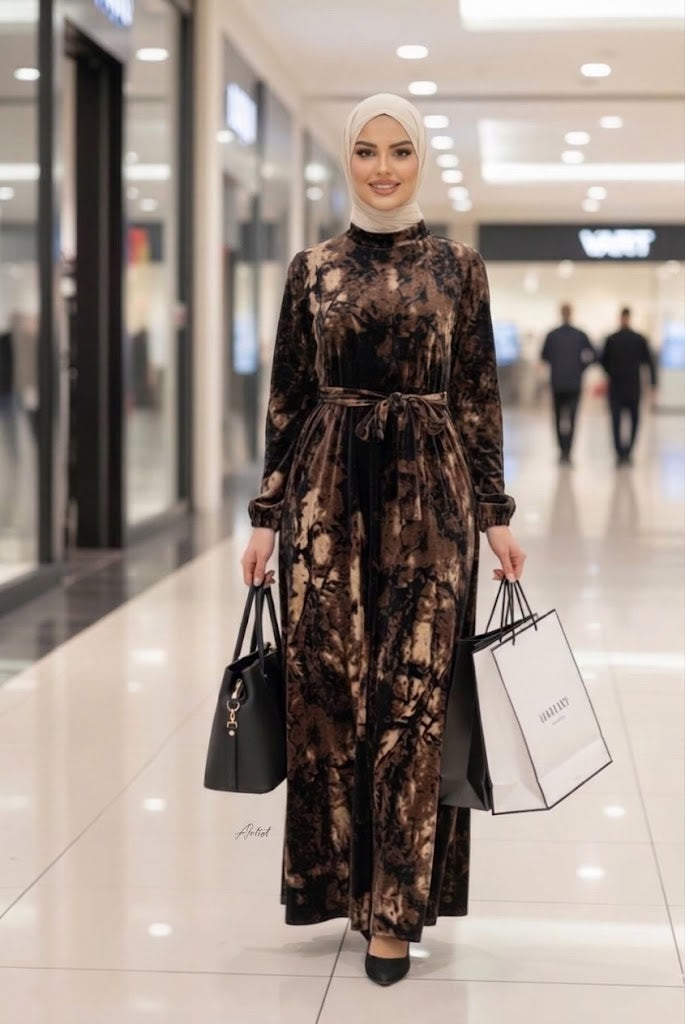 Marble Velvet Dress