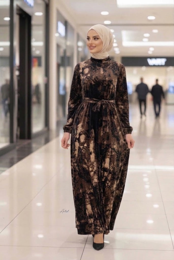 Marble Velvet Dress