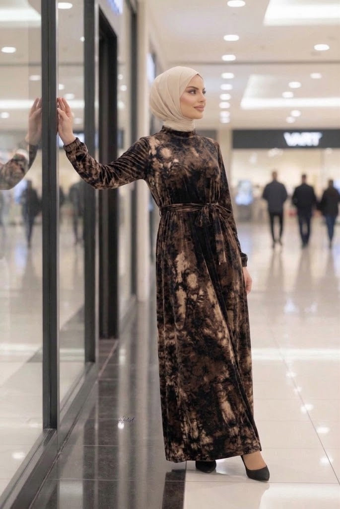 Marble Velvet Dress