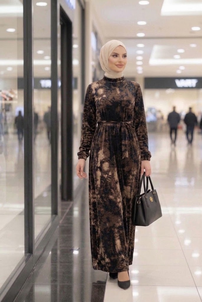 Marble Velvet Dress