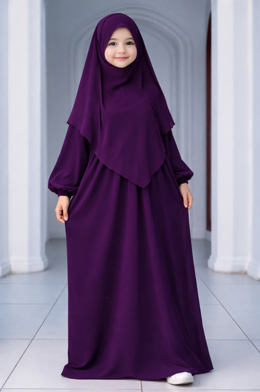 Girls Abaya With Khimar