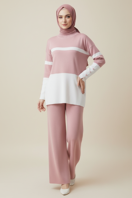 2 Pieces Pink Casual Set