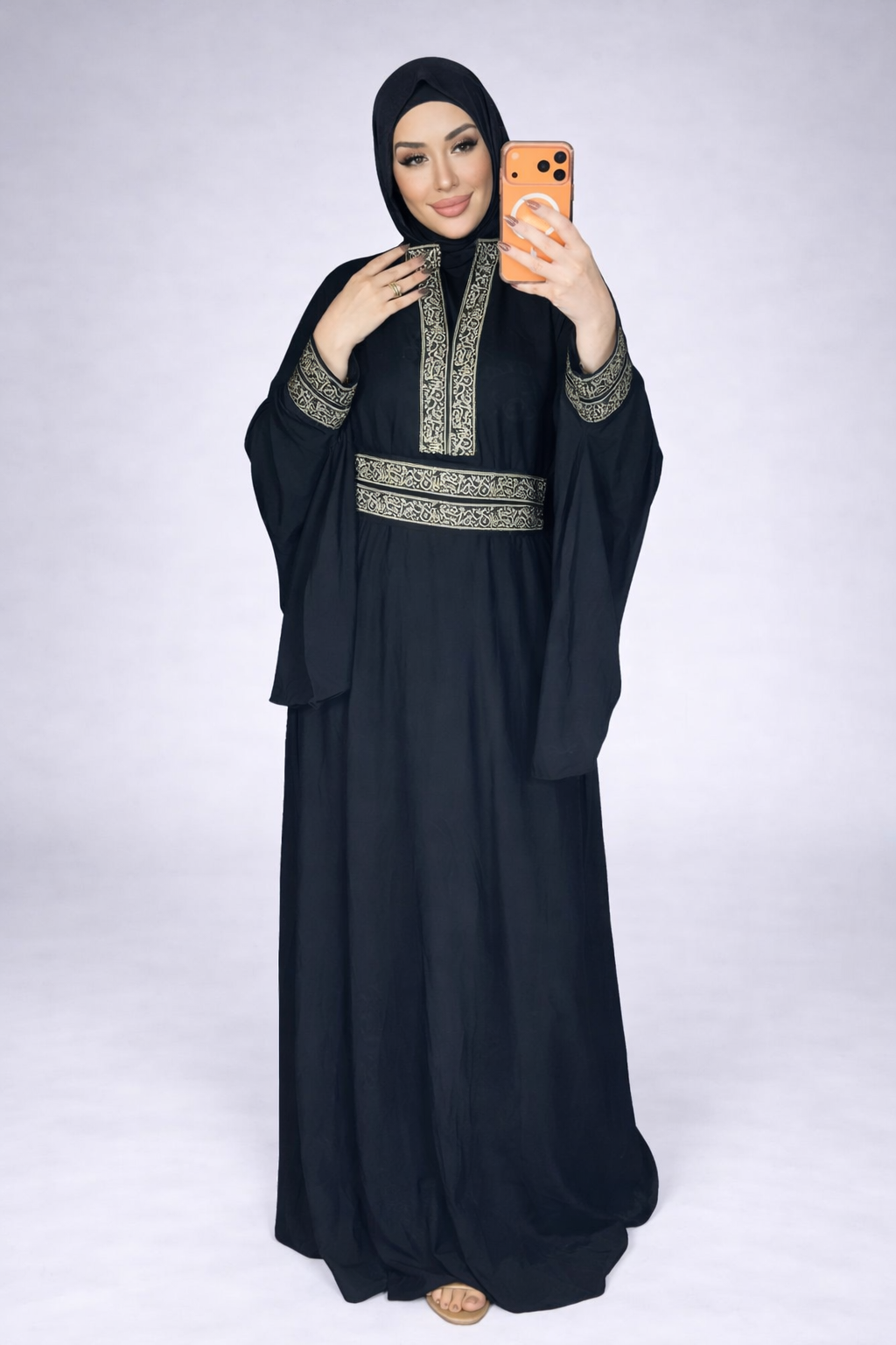 Abaya With Separate Belt & Scarf