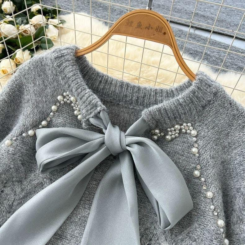 Lace Skirt 2 Pieces Set-Gray