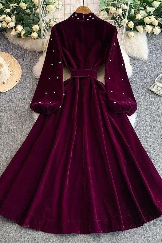 Elegant Diamond Dress-Purple