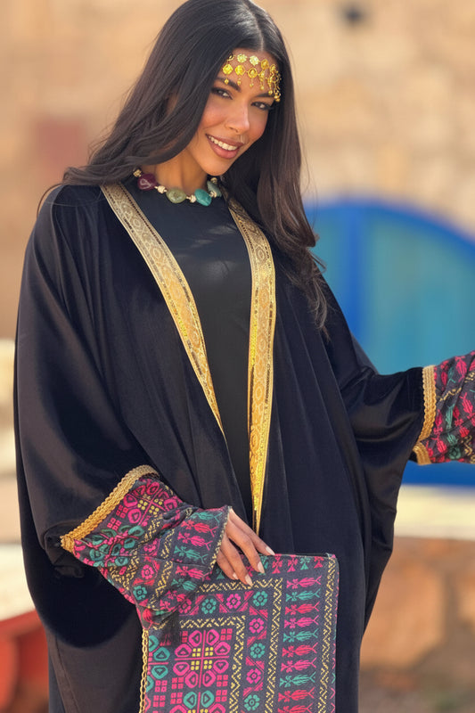 Golden Design Etamine Kaftan with Bag