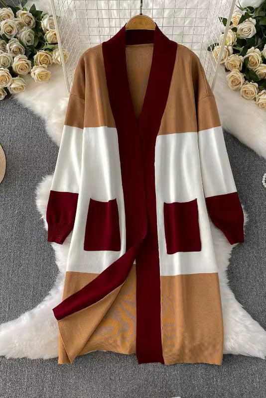 Orange/Burgundy 3 pieces Elegant Knit Suit