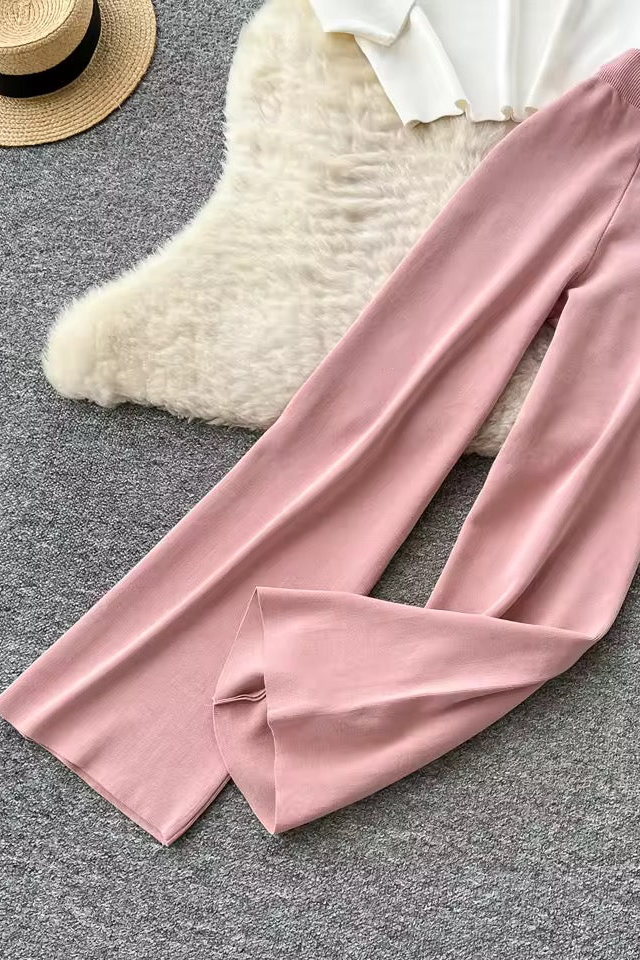 2 Pieces Pink Casual Set