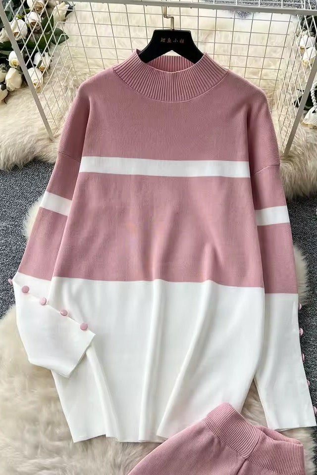 2 Pieces Pink Casual Set