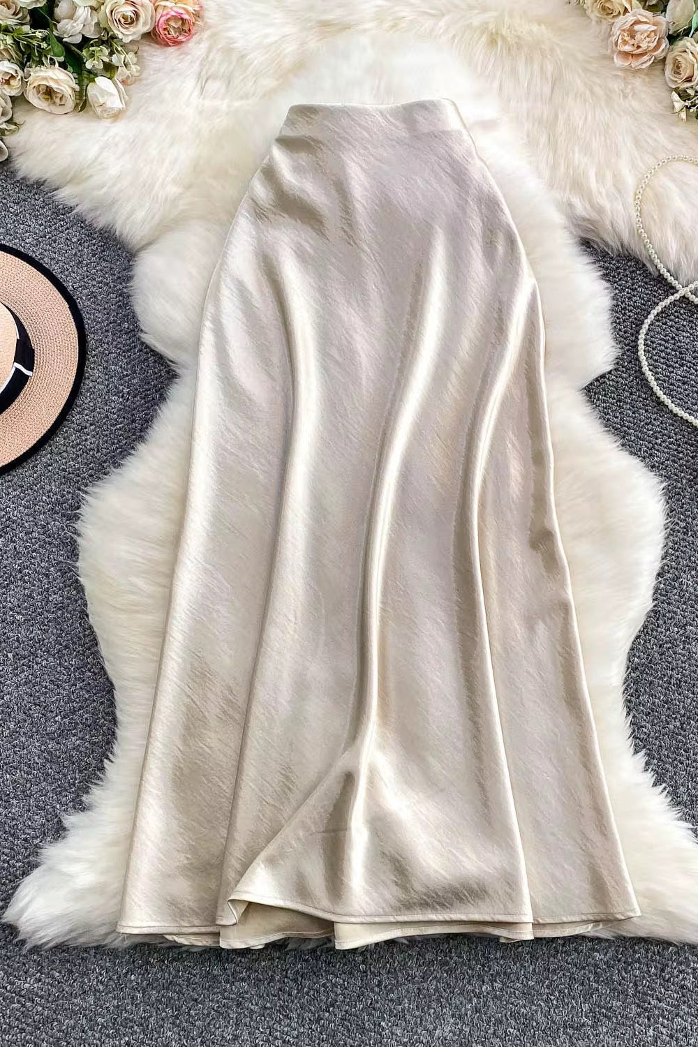 Satin Slim Skirt