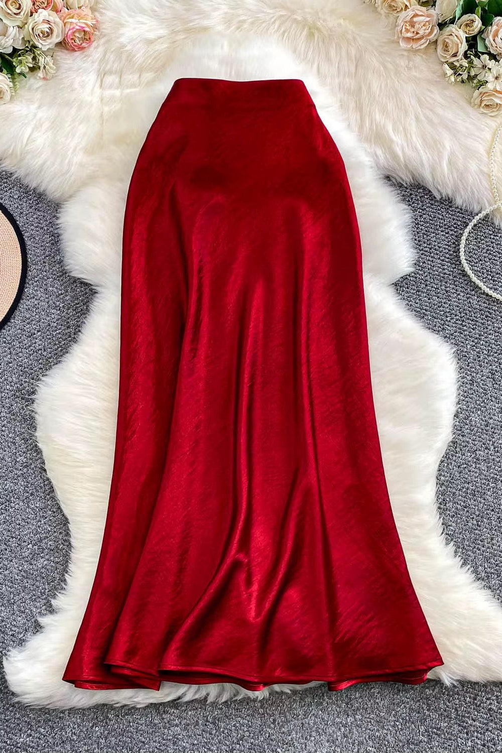 Satin Slim Skirt