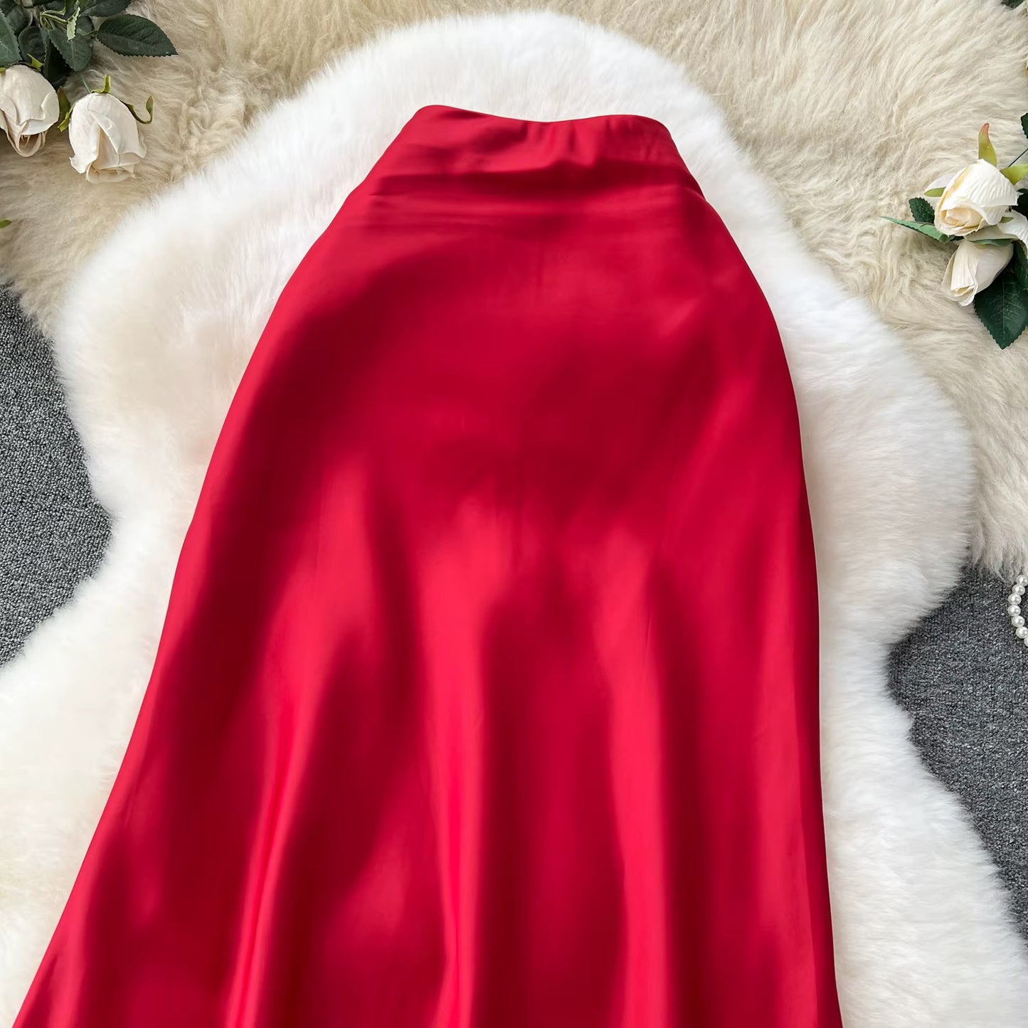 Satin Slim Skirt