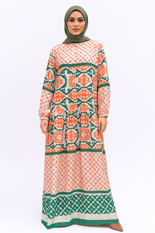 Turkish Style Dress-Orange