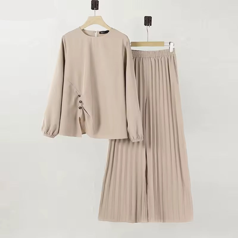 Pleated Pants Set