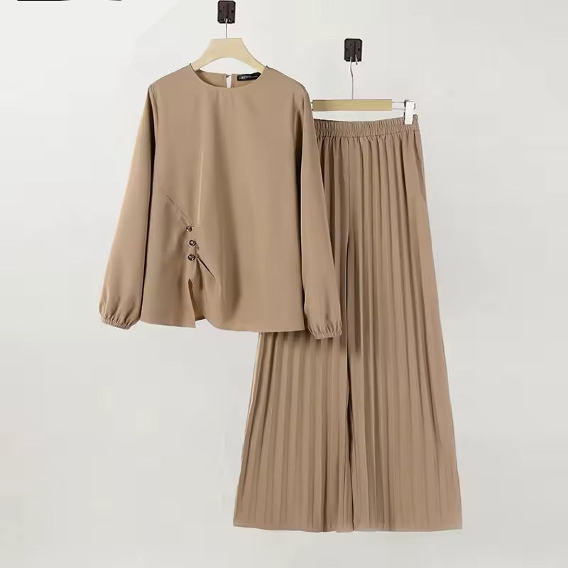 Pleated Pants Set