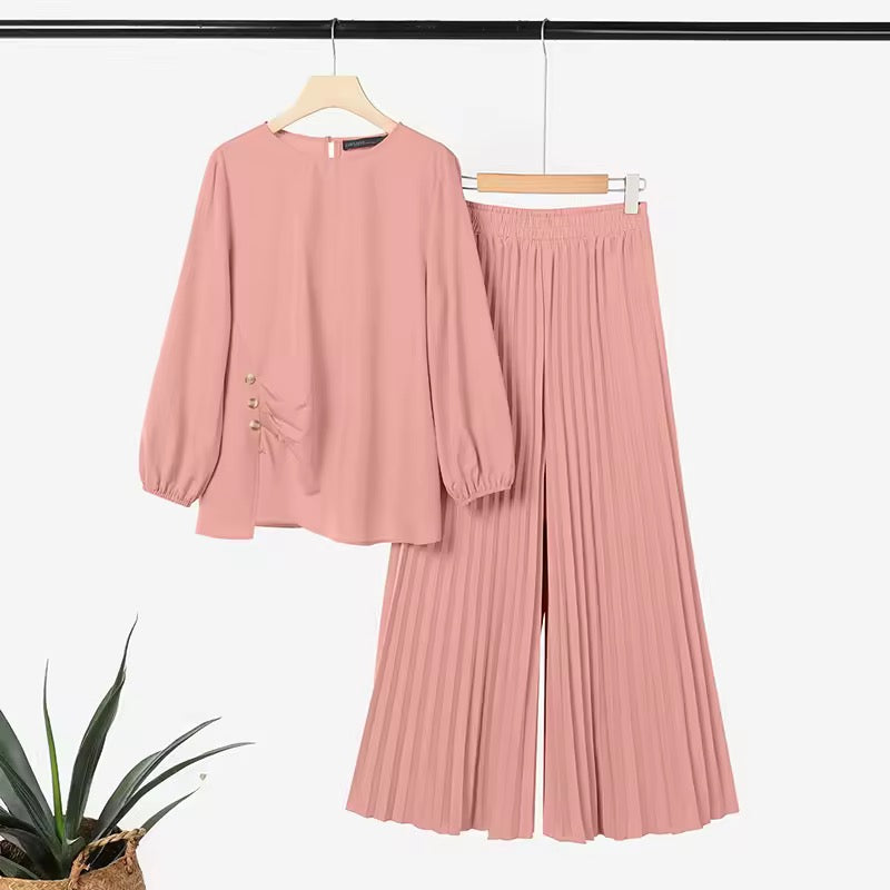 Pleated Pants Set